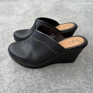 b.o.c by Born Shoes Womens Size 10 Black Wedge Clog Mule Platform BCO026109